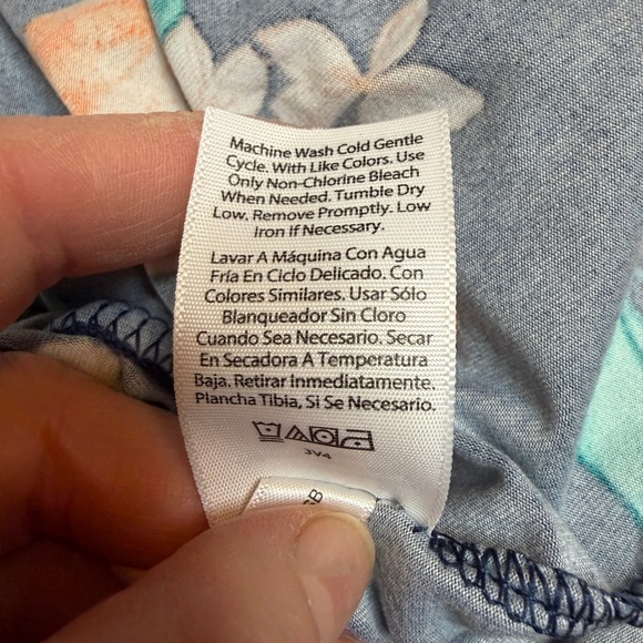 Joyspun Pajama Set Women Large 12-14 Navy Orange Citrus Print Short Sleeve Set - Picture 7 of 13